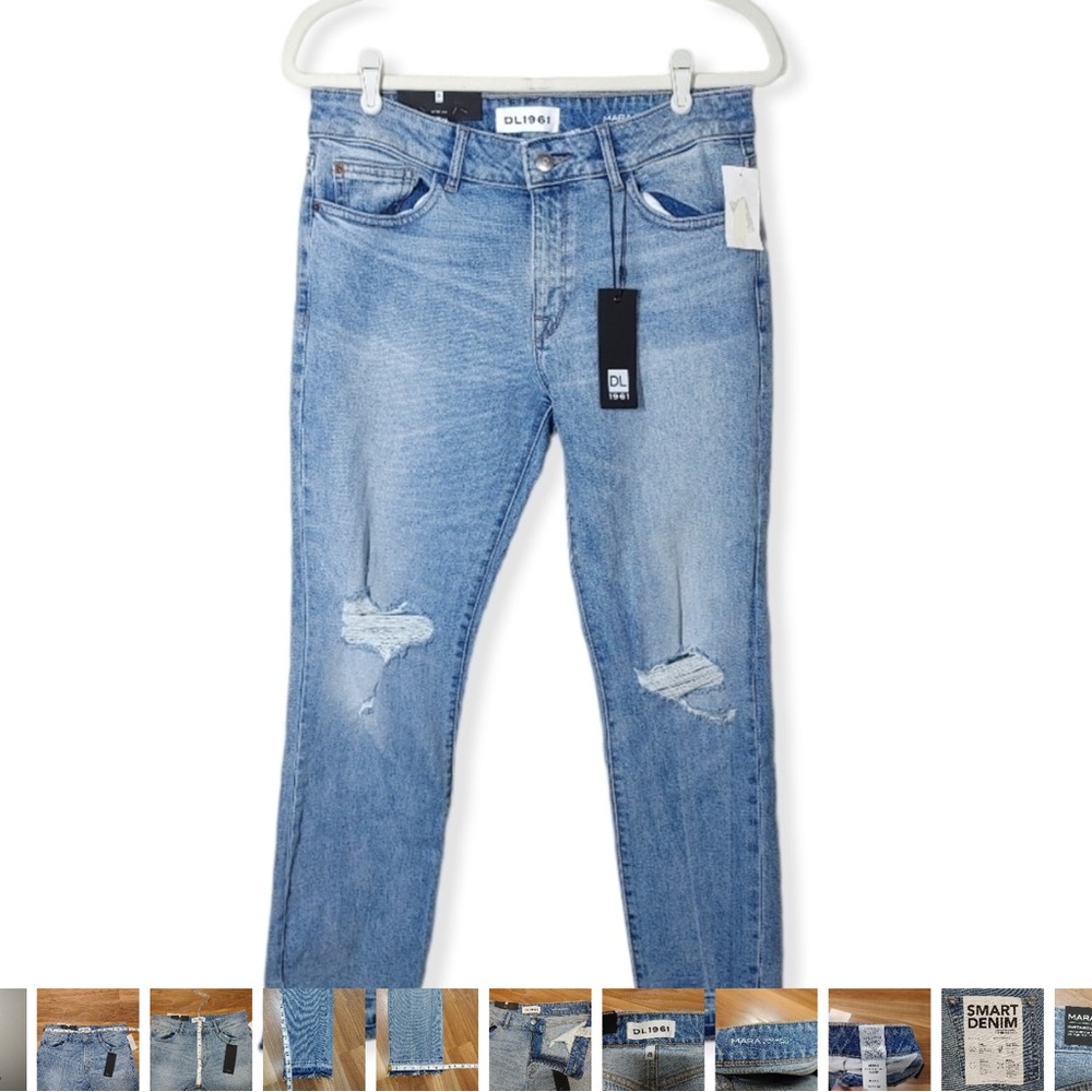 DL1961 Mara Distressed Instasculpt Straight Ankle Jean Size 29 NWT